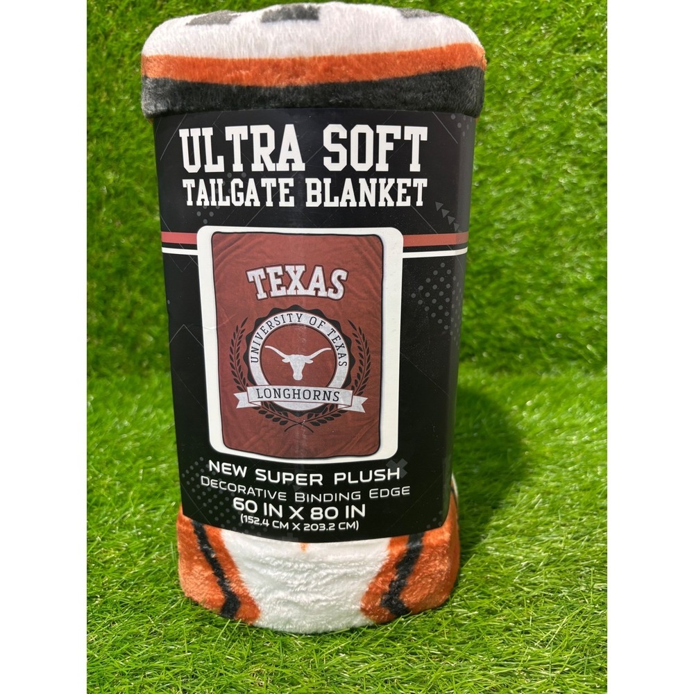 Texas Longhorns Ultra Soft Tailgate Blanket Super Plush 60x80 Burnt Orange New